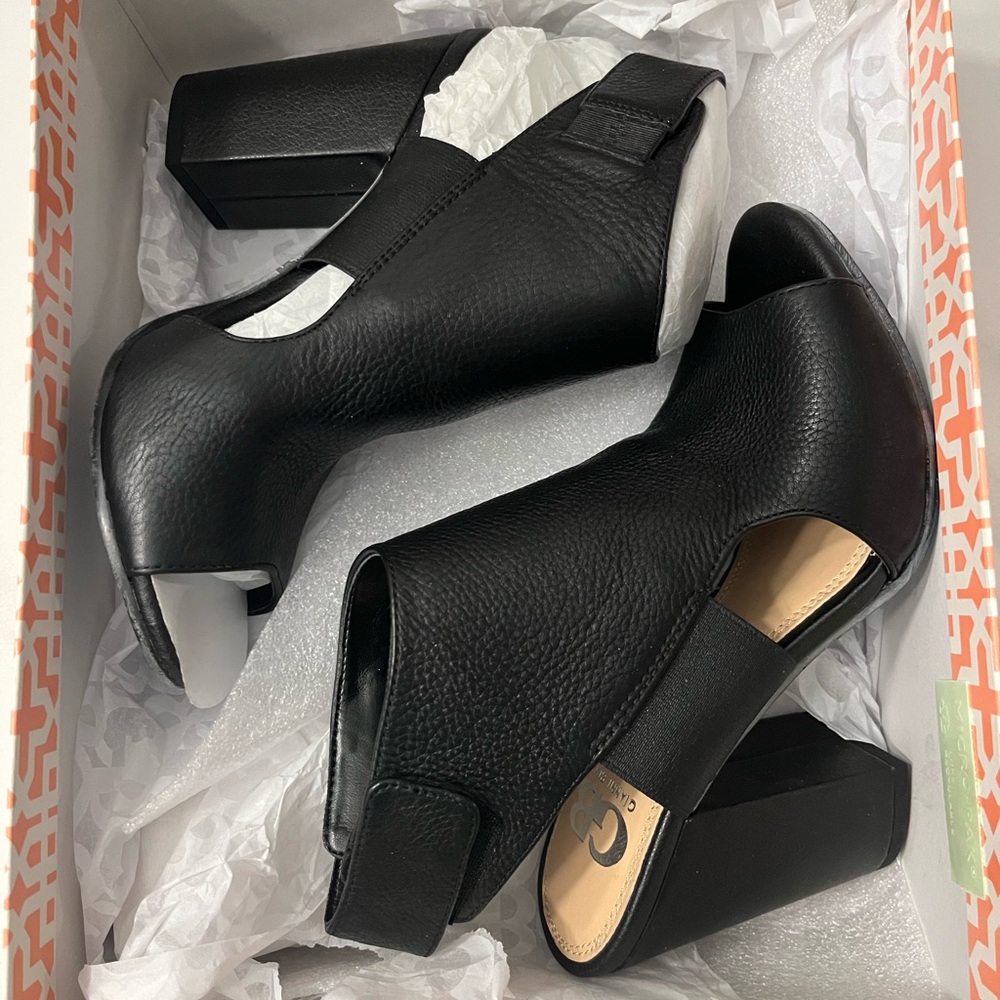 Gianni Bini Black Open-Toe Ankle Booties